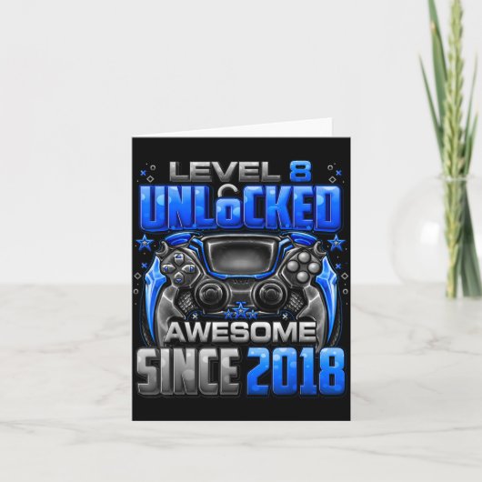 Level 8 Unlocked Awesome Since 2018 8th Birthday G Karte (Vorderseite)