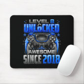 Level 8 Unlocked Awesome Since 2018 8th Birthday G Mousepad (Mit Mouse)