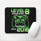 Level 8 Unlocked Awesome Since 2018 8th Birthday G Mousepad (Mit Mouse)