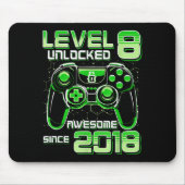Level 8 Unlocked Awesome Since 2018 8th Birthday G Mousepad (Vorne)