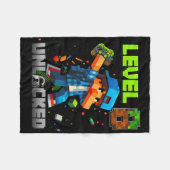 Level 8 Unlocked Funy Birthday Boy Pixel Gamer 8th Fleecedecke (Vorderseite (Horizontal))