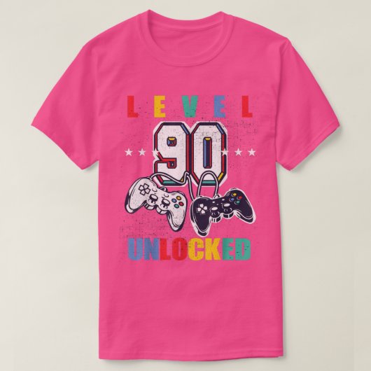 Level 90 Unlocks Videospiel 90. Geburtstag T-Shirt (Design vorne)