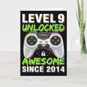 Level 9 freigeschaltet 9. Geburtstag Geschenke für Karte