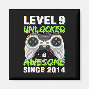 Level 9 freigeschaltet 9. Geburtstag Geschenke für Magnet