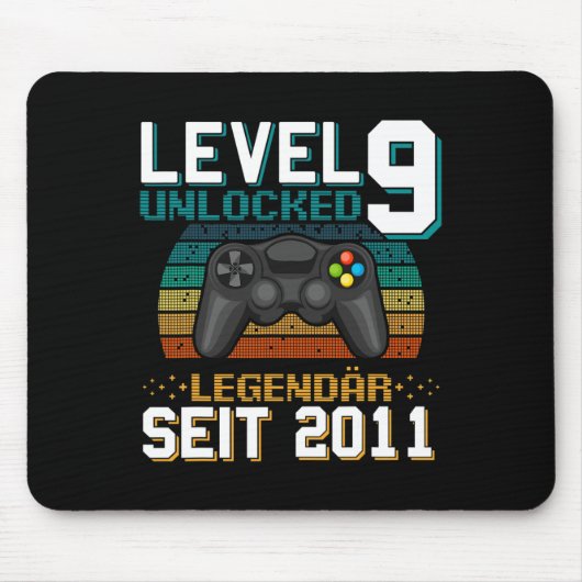 Level 9 Freigeschaltet 9. Geburtstag Geschenke für Mousepad (Vorne)