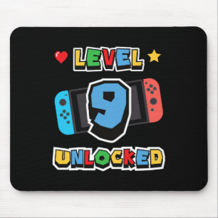 Level 9 freigeschaltet 9. Geburtstag Kinder Videos Mousepad