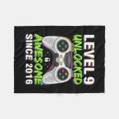 Level 9 freigeschaltet Awesome seit 2016 9. Geburt Fleecedecke (Vorderseite (Horizontal))