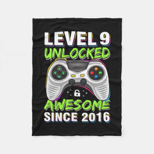 Level 9 freigeschaltet Awesome seit 2016 9. Geburt Fleecedecke (Vorderseite)