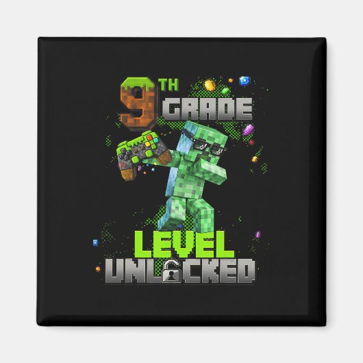 Level 9 freigeschaltet Awesome seit 2016 Geburtsta Magnet (Vorne)
