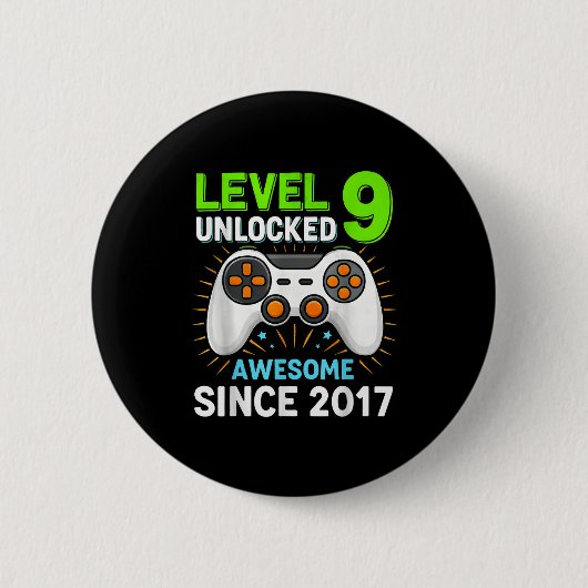 Level 9 freigeschaltet awesome seit 2017 Gaming-Ge Button (Vorderseite)