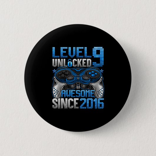 Level 9 freigeschaltet Geschenke für 9-jährige Jun Button (Vorderseite)