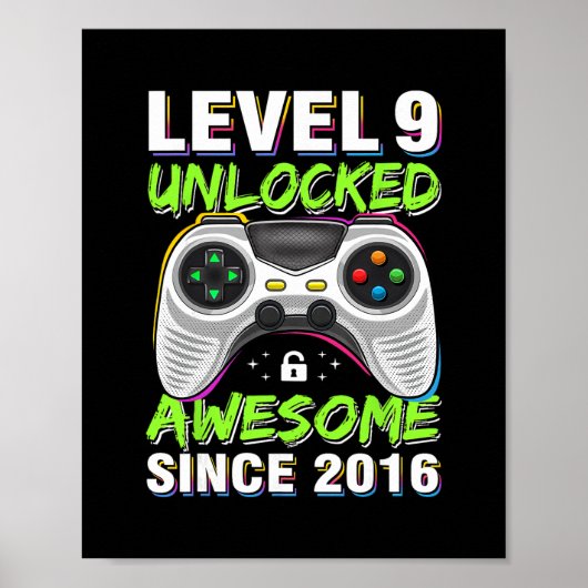 Level 9 freigeschaltet Großartig seit 2016 9. Gebu Poster (Vorne)