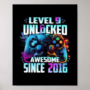 Level 9 freigeschaltet Großartig seit dem 9. Gebur Poster