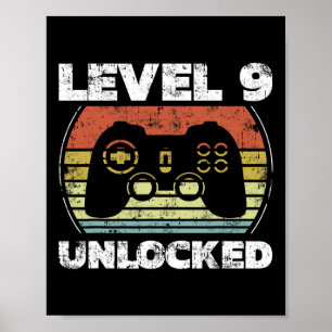 Level 9 freigeschaltet Lustiger Videospieler 9. Ge Poster