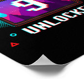 Level 9 freigeschaltet Video Gamer Lustig 9. Gebur Poster (Ecke)