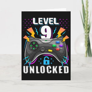 Level 9 freigeschaltet Videospiel 9. Geburtstag Ga Karte