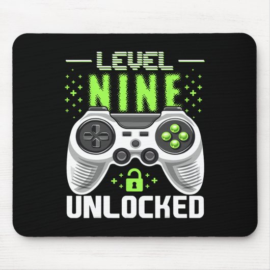 Level 9 freigeschaltet Videospiel 9. Geburtstag Ga Mousepad (Vorne)