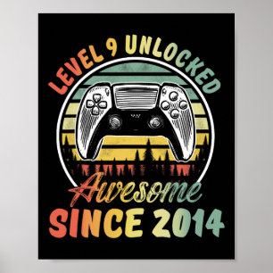 Level 9 freigeschaltet Videospiel 9 Jahre alter Ju Poster