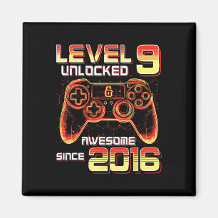 Level 9 freigeschaltet Videospielparty 9. Geburtst Magnet