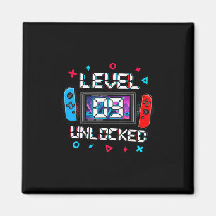 Level 9 freigeschalteter Gamer 9. Geburtstagsgesch Magnet