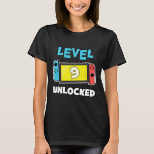 Level 9 freigeschalteter Gamer 9. Geburtstagsgesch T-Shirt