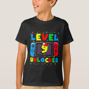 Level 9 freigeschalteter Gamer 9. Geburtstagsgesch T-Shirt
