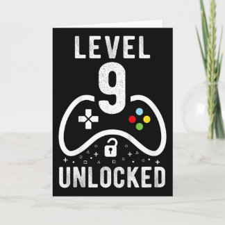 Level 9 freigeschaltetes Videospiel 9. Geburtstags Karte