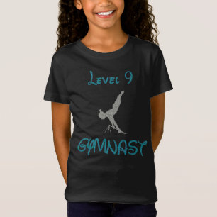 Level 9 Gymnastik Extravagant Schriftart Glitzer T T-Shirt