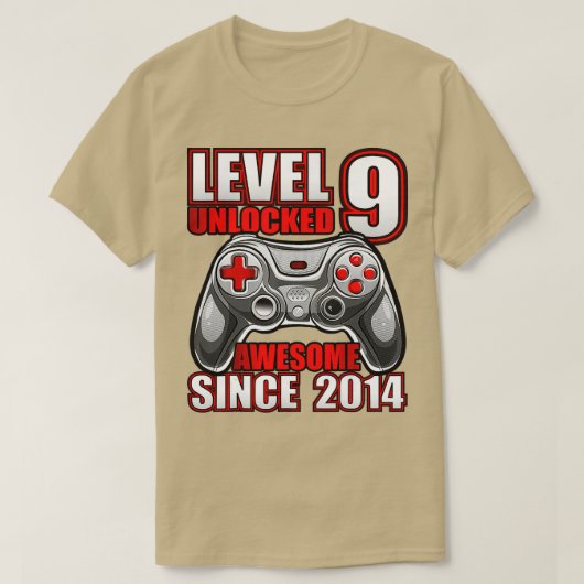Level 9 Unlock Phantastisch 2014 Videospiel 9. Geb T-Shirt (Design vorne)