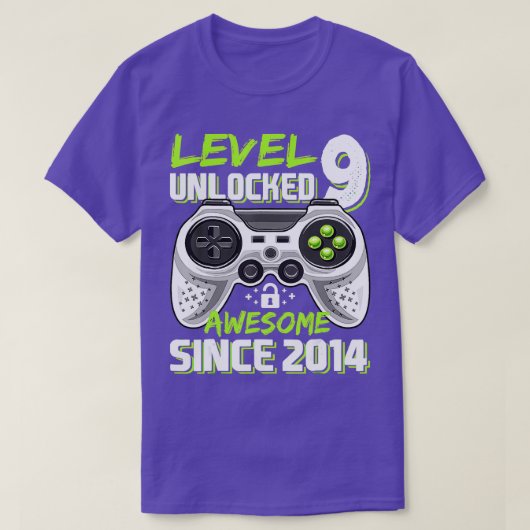 Level 9 Unlock Phantastisch 2014 Videospiel 9. Geb T-Shirt (Design vorne)