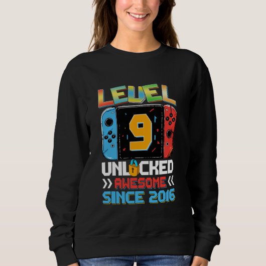 Level 9 Unlock Phantastisch 2016 Videospiel 9. Geb Sweatshirt (Vorderseite)