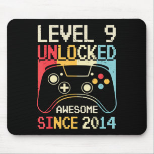 Level 9 Unlock Video Game 9. Geburtstag Gamer Boy Mousepad