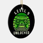 Level 9 Unlock Video Game 9. Geburtstag Gamer Keramik Ornament (Rechts)