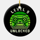 Level 9 Unlock Video Game 9. Geburtstag Gamer Keramik Ornament (Hinten)