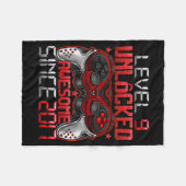 Level 9 Unlocked 9 Year Old For Boys 9th Birthday Fleecedecke (Vorderseite (Horizontal))