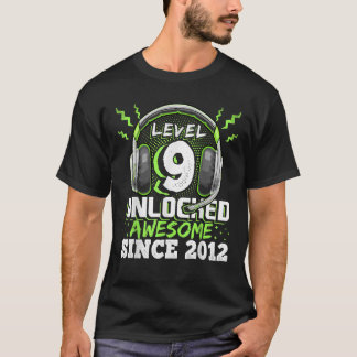 Level 9 Unlocked Awesome 2012 Video Game 9th Birth T-Shirt