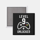 Level 9 Unlocked Video Game 9th Birthday Gift Magnet (Vorderseite/Rückseite)