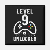 Level 9 Unlocked Video Game 9th Birthday Gift  Magnet (Vorne)