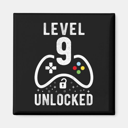 Level 9 Unlocked Video Game 9th Birthday Gift Magnet (Vorne)