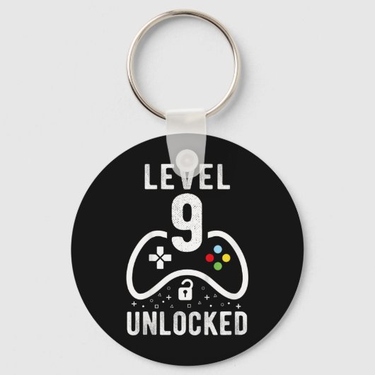 Level 9 Unlocked Video Game 9th Birthday Gift  Schlüsselanhänger (Vorderseite)
