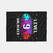 Level 9 Unlocked Video Gamer Funny 9th Birthday Bo Fleecedecke (Vorderseite (Horizontal))