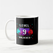 Level 9 Unlocked Video Gamer Funny 9th Birthday Bo Kaffeetasse (Links)