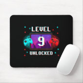 Level 9 Unlocked Video Gamer Funny 9th Birthday Bo Mousepad (Mit Mouse)