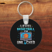 Level Basketball Star Unlocked Boys Men Gamer Schlüsselanhänger (Vorderseite)