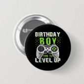 Level Clic Up Birthday Boy Video Game Kinder Mädch Button (Vorne & Hinten)