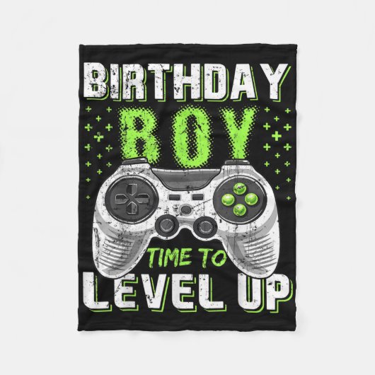 Level Clic Up Birthday Boy Video Game Kinder Mädch Fleecedecke (Vorderseite)