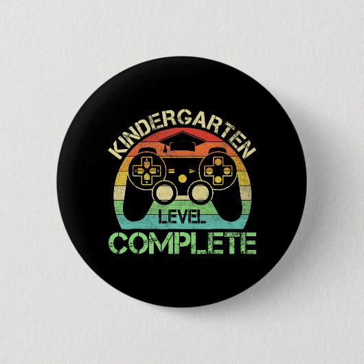 Level Complete Gaming Boy Letzten Schultag Button (Vorderseite)