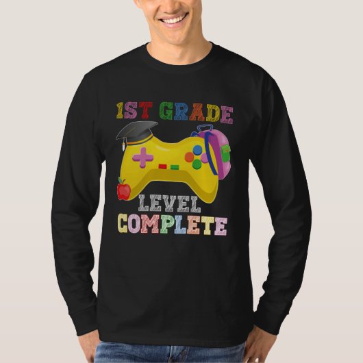 Level Complete Happy Last Day Of 1st Grade Graduat T-Shirt (Vorderseite)