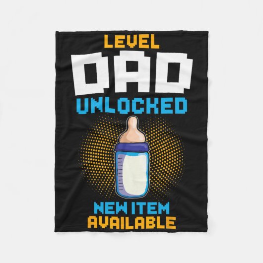 Level Dad Unlocked Pregnancy Announcement Gamer Fa Fleecedecke (Vorderseite)