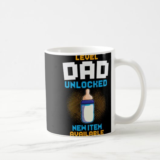 Level Dad Unlocked Pregnancy Announcement Gamer Fa Kaffeetasse (Rechts)